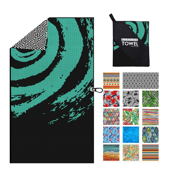 Highly Absorbent Recycled Vortex Pattern Lightweight Beach Towel For The Swimming, Sports, Beach
