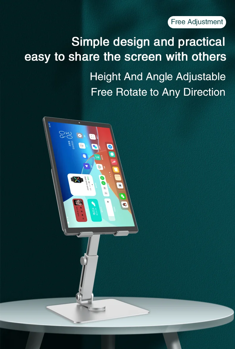 New 2023 products folding aluminum alloy notebook holder 360 degree rotating telescopic rod desktop holder mobile phone tablet