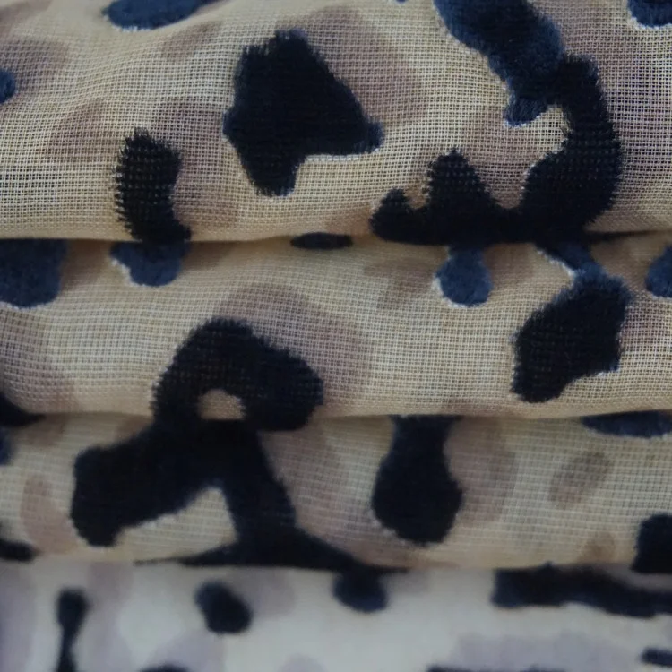 Embroidery high quality leopard lace fabric jacquard satin print for women dress