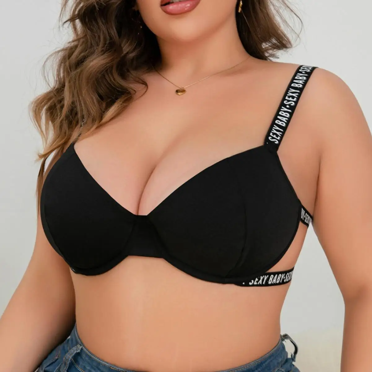 Sexy Letter Strap Bralette Comfort Plus Size Undergarment
