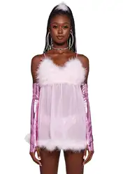 Halloween Cosplay Costumes Woman Sexy Women Plus Size Clothes Pink Mini Dress For Christmas Theme