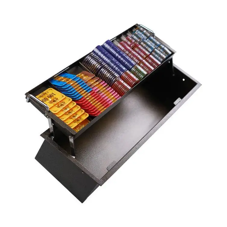 YH Luxury Design 27 Inch Baccarat Tables 2 Layers Lockable Poker Chip Tray for Gambling