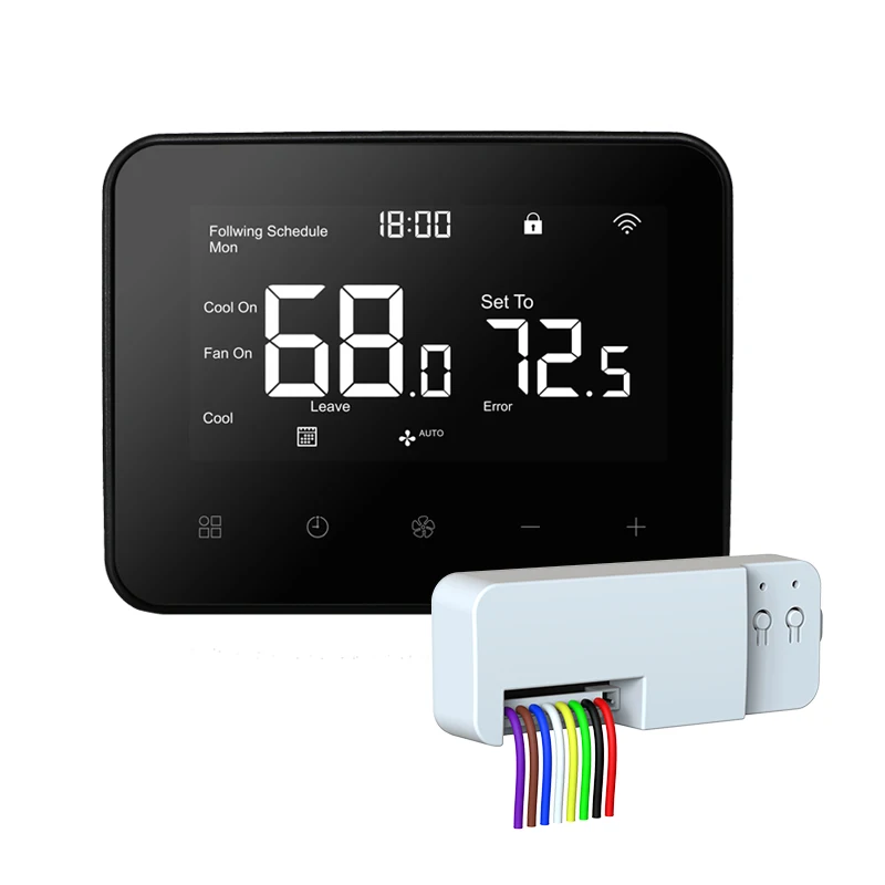 Wifi PTAC heat pump thermostat with external sensor temperature detection