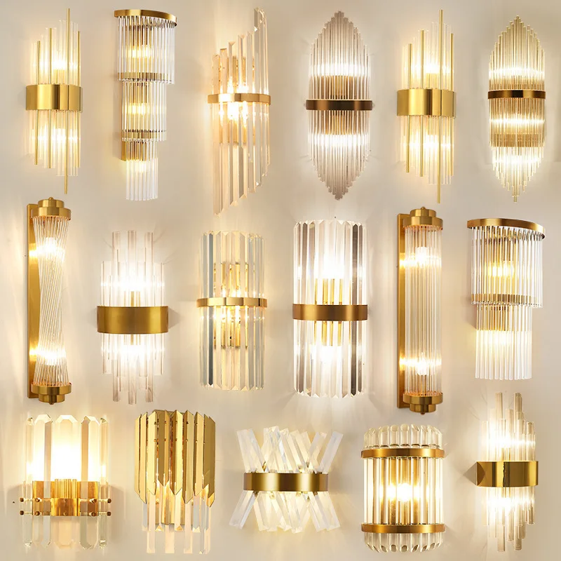 New Fashion Modern Decorative Lighting Sconce Indoor Led Wall Lamps Interior Sconce Bracket Crystal Led Wall Lamp Light For Home