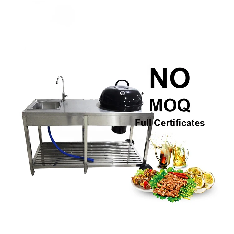 Professional Manufacture   Trolley Barbeque Camping Grill Outdoor Kitchen Barbecue Bbq Charcoal Kettle Grill
