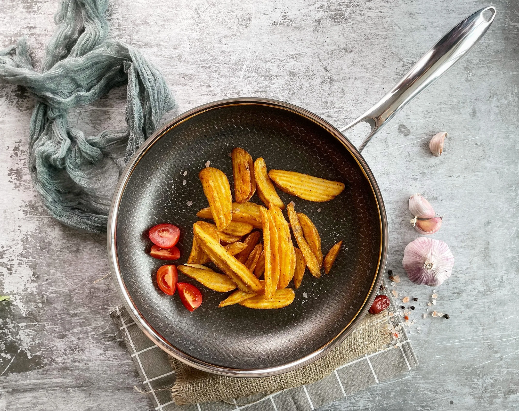 Wholesale Pan Sets 20/24/28/30cm Non Stick Frying Pan Stainless Steel Panelas Eco-friendly Hex Cookware Honeycomb Cooking Pans