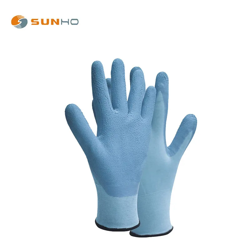 Sunnyhope желтые гофрированные латексные перчатки с полным покрытием подкладка из