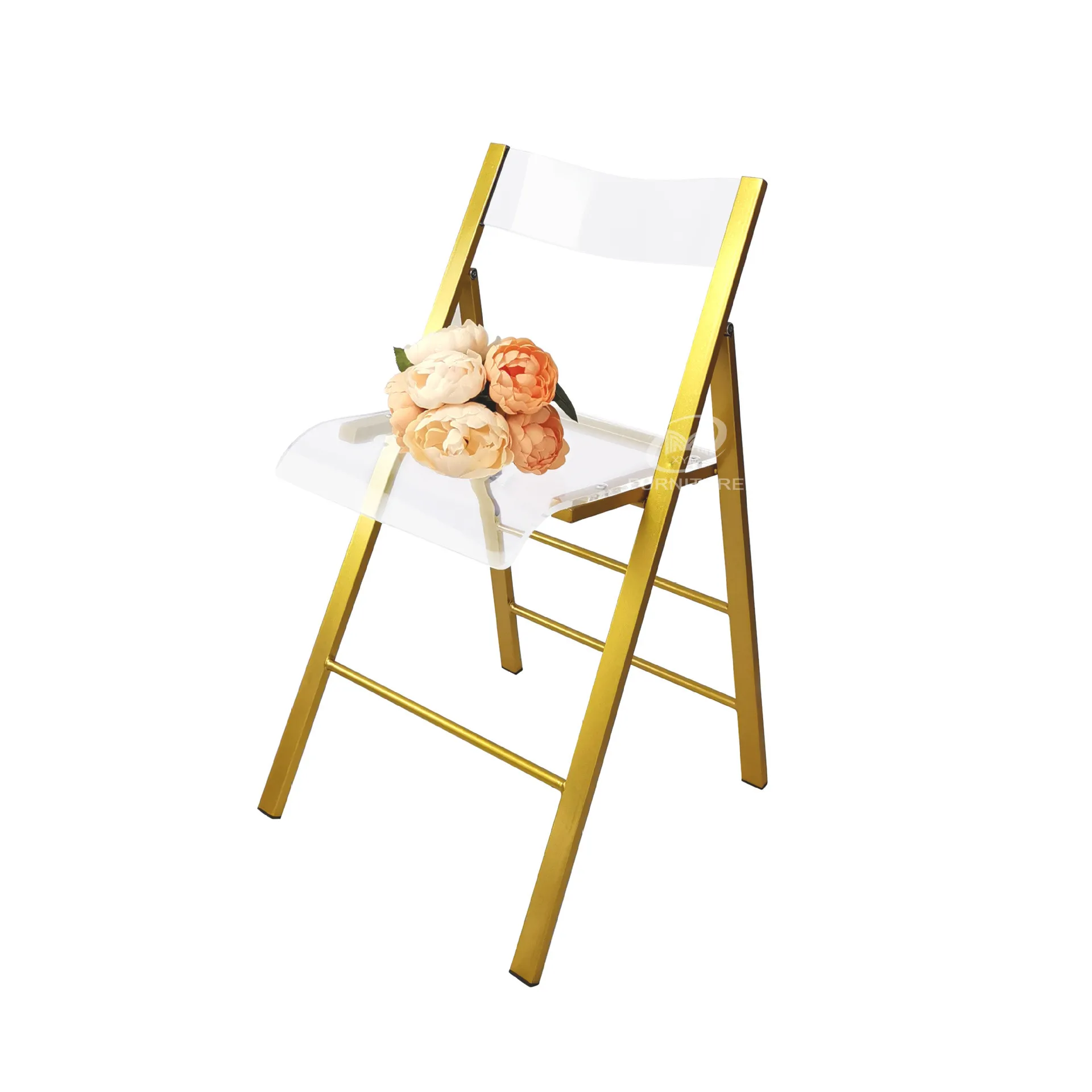 Luxury Foldable Stackable Acrylic Hotel Chairs Metal Banquet Wedding Chairs