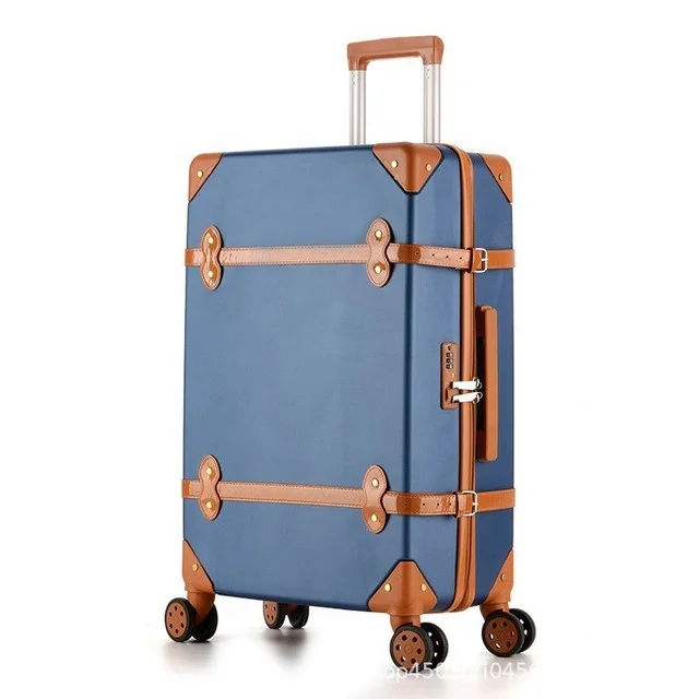 Wholesale retro universal wheel student luggage ABS scratch-resistant zipper password travel trolley luggage