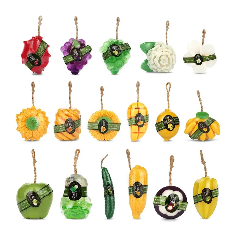 Manufactures fruit flowers shape soap private label vegan organic face beauty soap lemon Cucumber Coconut rose handmade soap