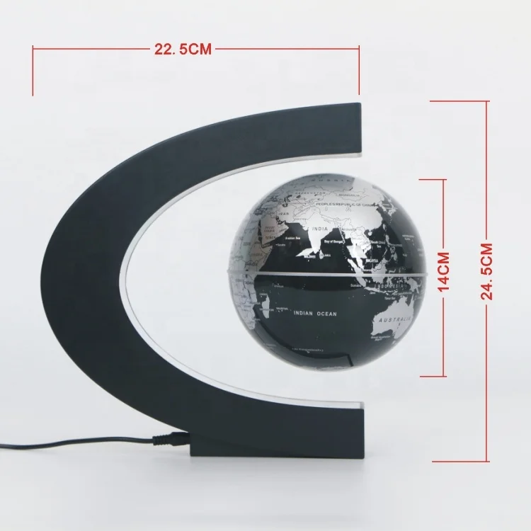 Popular items in stock supply levitation floating world globe 6inch colorful led levitating magnetic globe