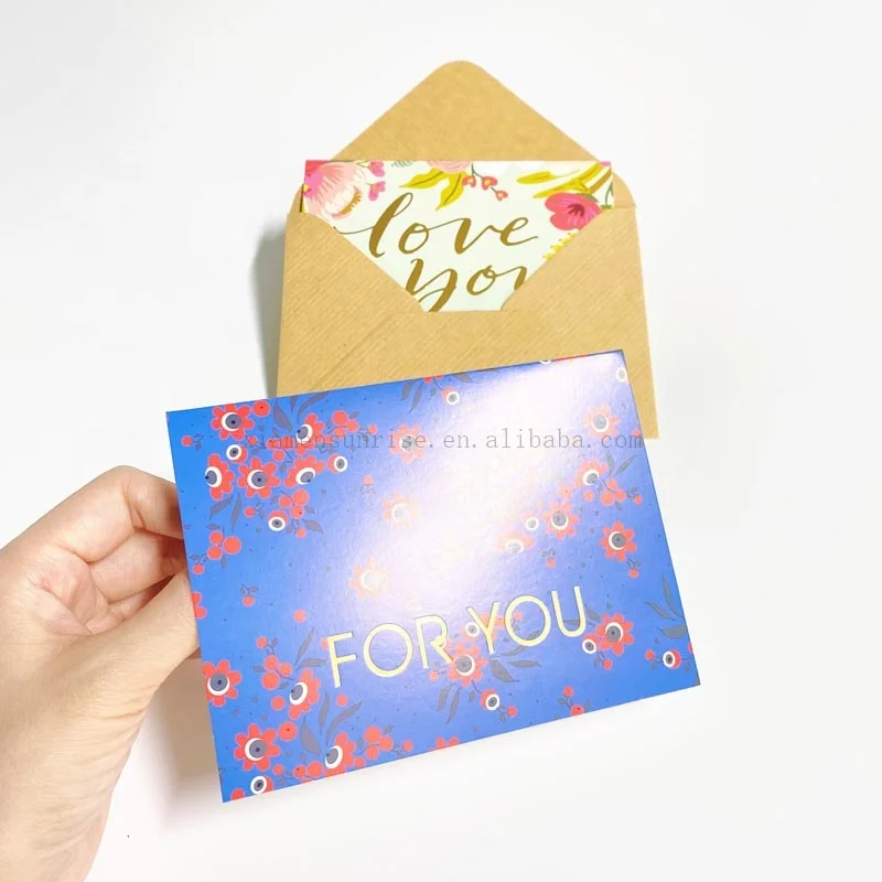 Custom embossed logo greetings card birthday wedding invitation cards machine print
