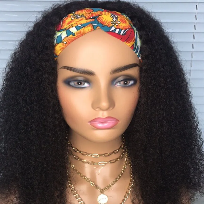 Wholesale Chhair Lineand Wigs Brazilian Hair 1 Piece Long Curly Hair Machine Made Non Lace Wig Long Smooth Front Wig for Sale