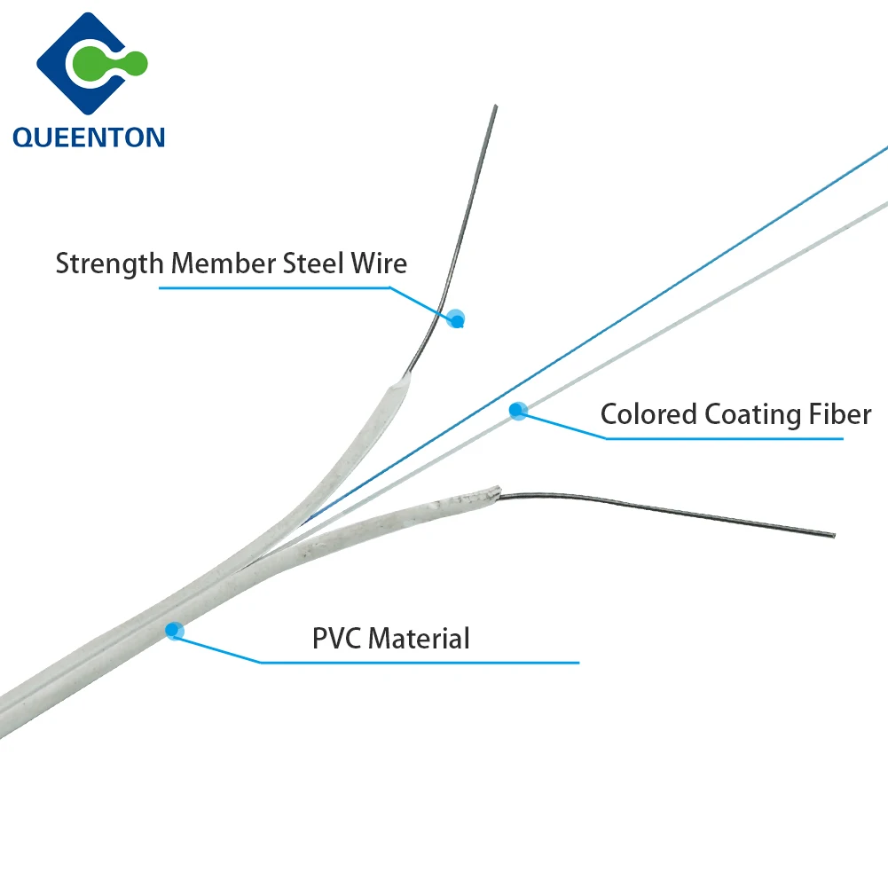 Network Building Self-Support Outdoor Single Mode Fiber Optic Cable GJXV 1-12 Cores G657A Indoor Fiber Optic Drop Cable