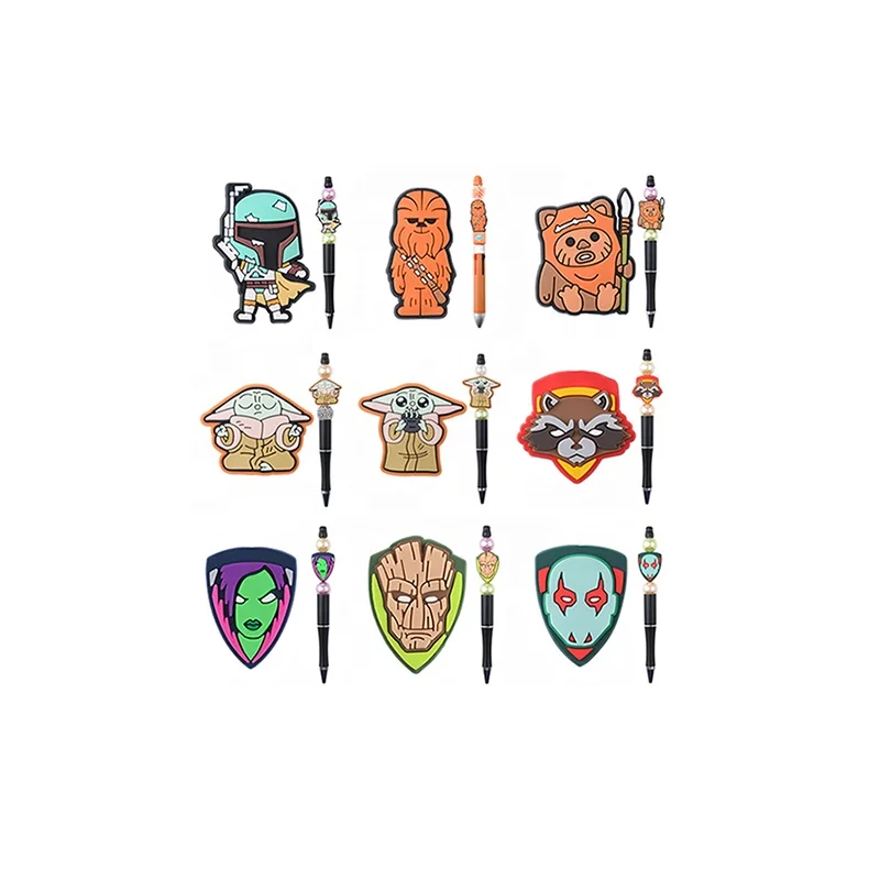 Hello Kit ty Cartoon Characters silicone focal beads Charms Pen animal pvc focal beads for diy pen Bracelet Keychain Necklace