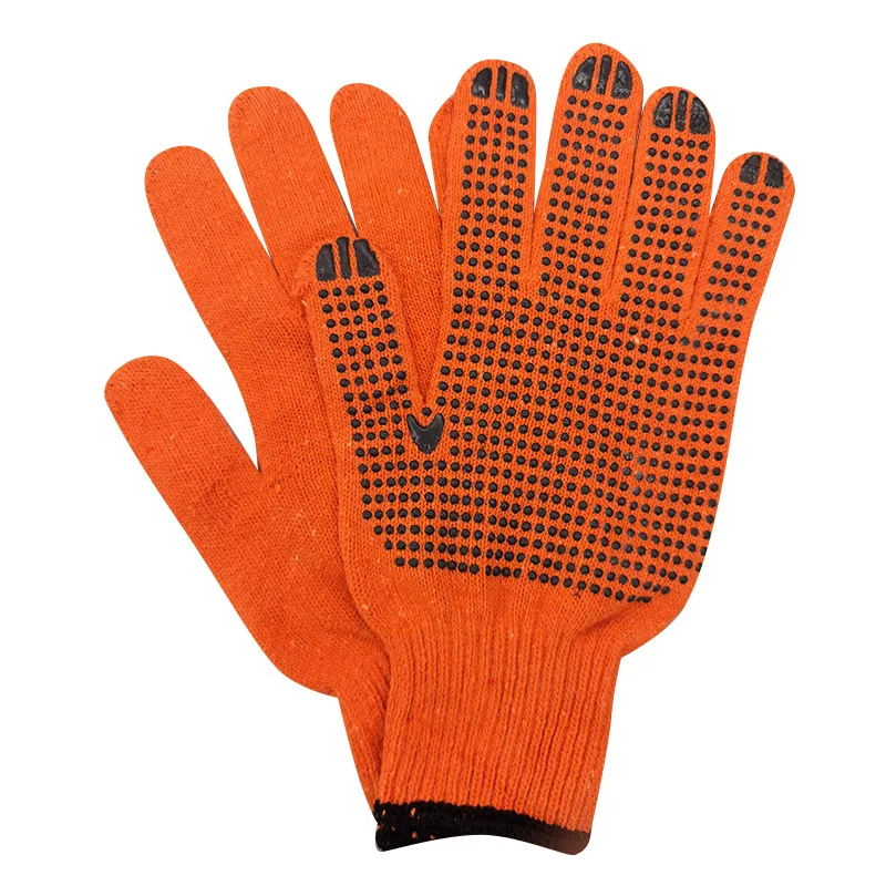 Labour Protection Customized Colors Breathable and Nonslip PVC Dotted Cotton Gloves for Factory Work