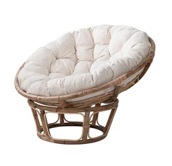 Garden Furniture Leisure Cane Lazy Person Radar Chair Living Room Natural Rattan Wicker Papasan Chair With Cushion