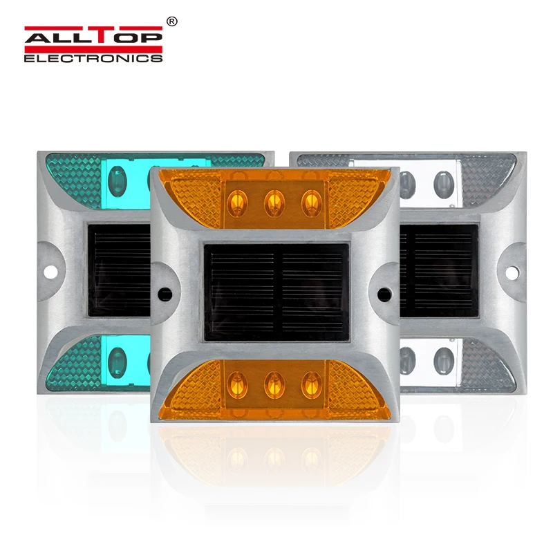 ALLTOP Outdoor Waterproof Light Aluminum Alloy Street, Pathway, Landscape Road Studs LED Solar Reflector