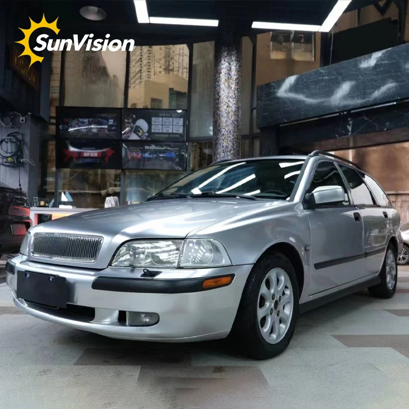 Grey Super bright metal car wrap film color wrapping film chrome vinyl wrap for car