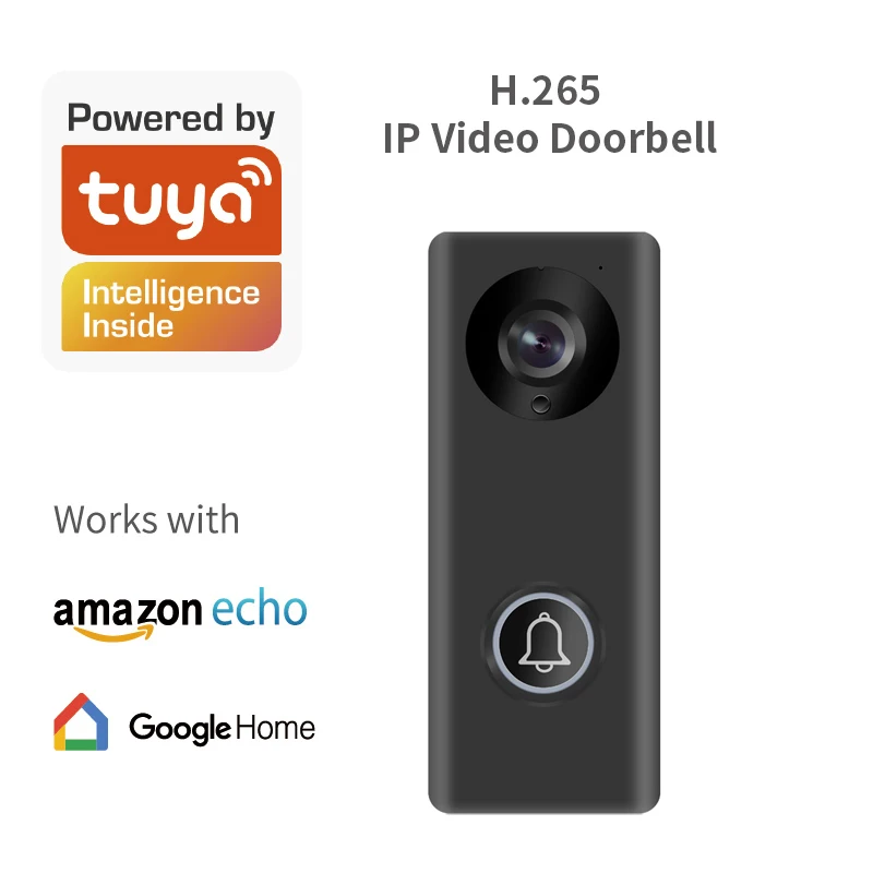 1080p Tuya wifi / RJ45 cable POE Smart WiFi video doorbell work with Amazon echo Google home with unlock for home security KW05