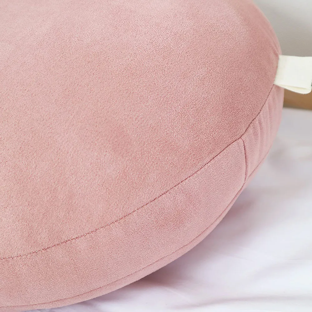 1355 Pink Round Throw Pillows Polyester Filling Super Soft Elastic Circle Floor Fluffy Cushion Round Pillow