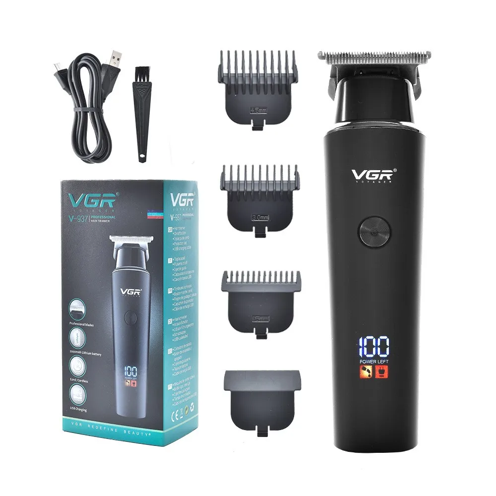 VGR Professional Cutting Machine Usb Rechargeable Hair Removal Electric Barber Cordless Shaver Hair Trimmer For Men