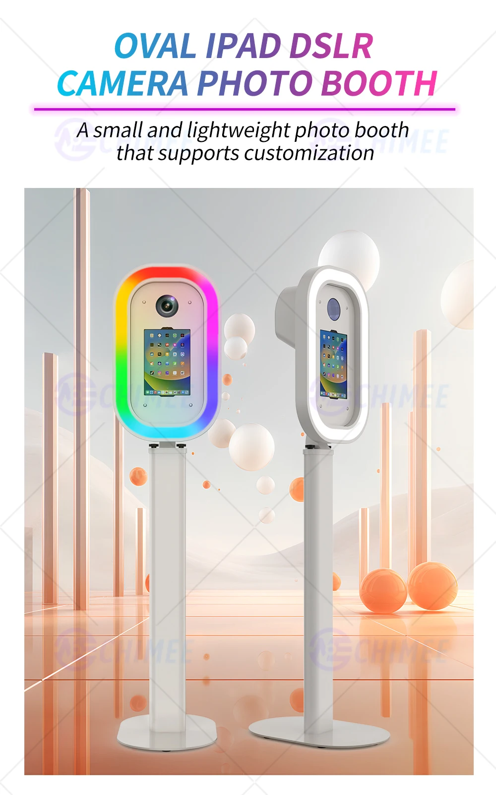 2024 Intimate Photo Booth: DSLR iPad With Metal Flash and 360° RGB for Personalized Celebrations