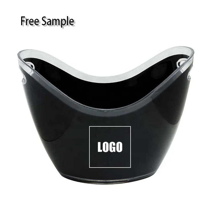 New Design Wholesale Multiple Colors Cooler Customized  Acrylic Beer Plastic Ice Bucket