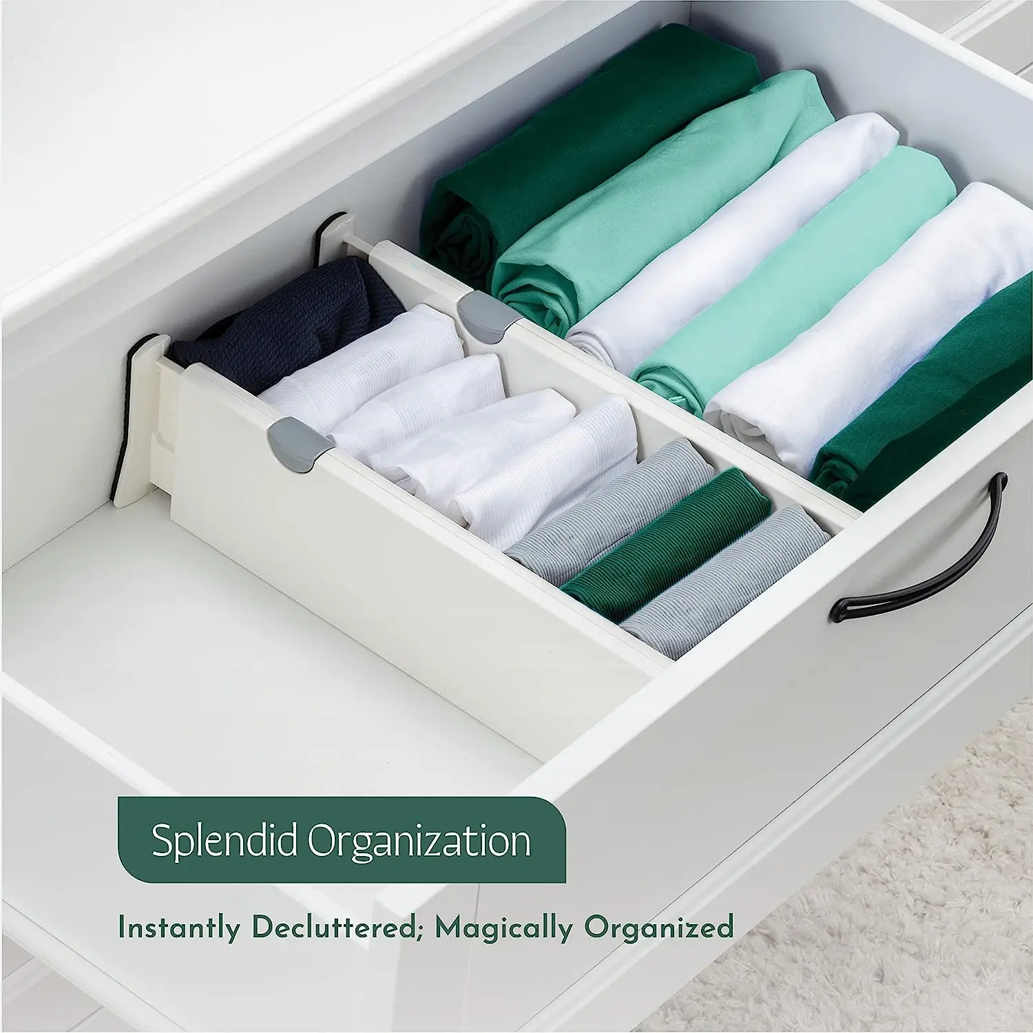 Household Storage Adjustable Eco-Friendly ABS Plastic Underwear Dresser Cabinet Organizer Expandable Drawer Dividers