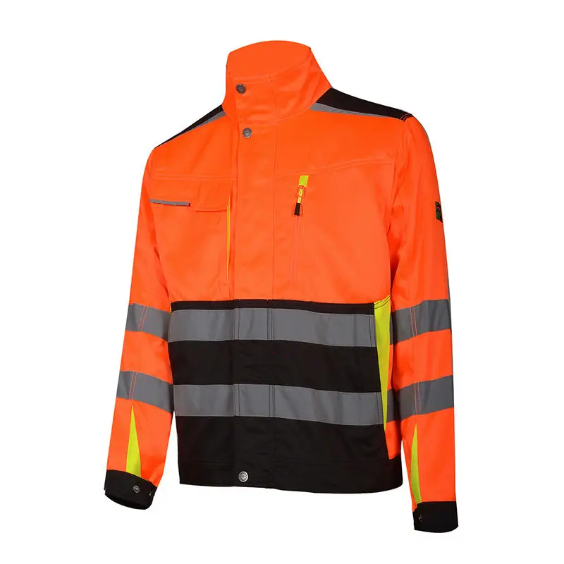 Custom Hi-Vis Yellow Reflective winter Jacket Two Piece Workwear