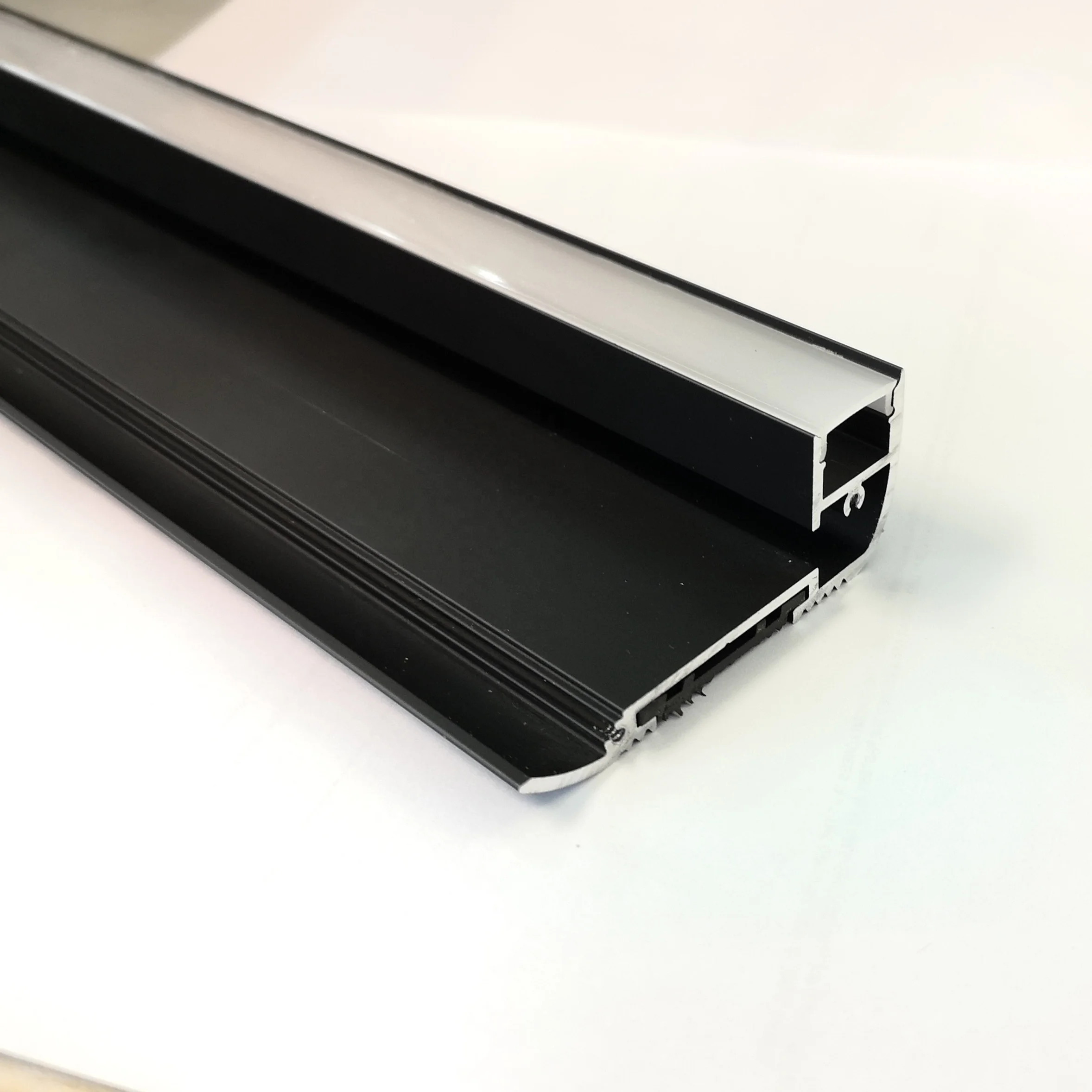 F Shape Aluminum LED Profile for Stairs/ Black Anodized Aluminum Stair Profile/65MM Width Super Good quality Stair Profiles