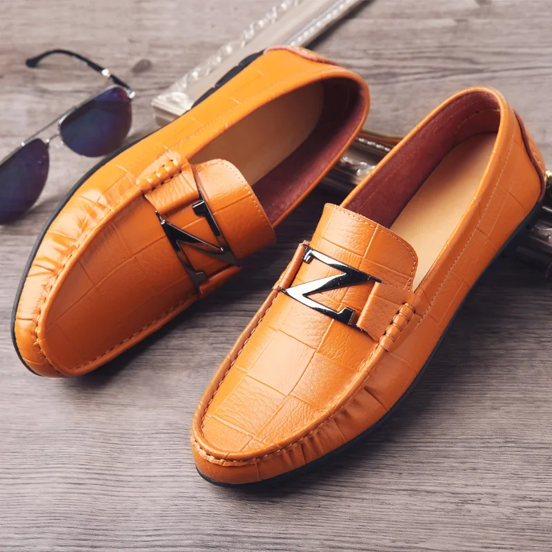 Stylish Casual Slip On Genuine Leather Male Dress Driving Loafers Boat Shoes for Men
