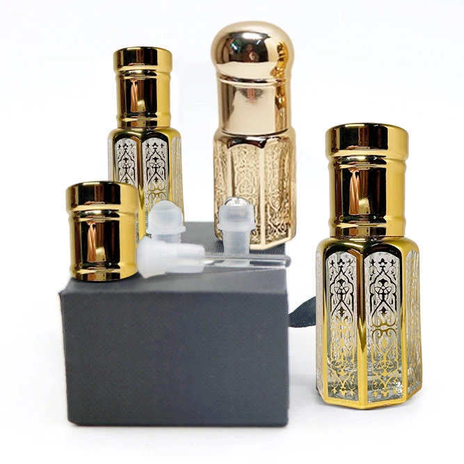 Custom Luxury Empty Essential Oil Tola Attar Bottles Boxes Set Magnetic Packaging Coffret Parfum Arabic Attar Bottles With Box