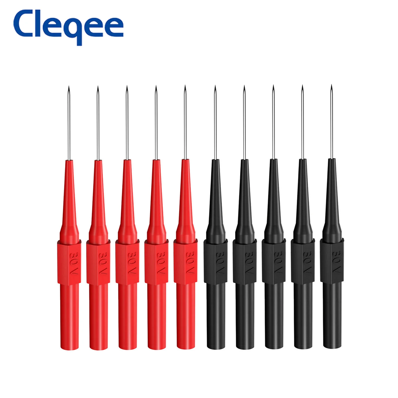Cleqee P5007 Multimeter Test Probe Back Probes Insulation Piercing Needles with 4mm Socket Acupuncture Car Tool Kit 30V