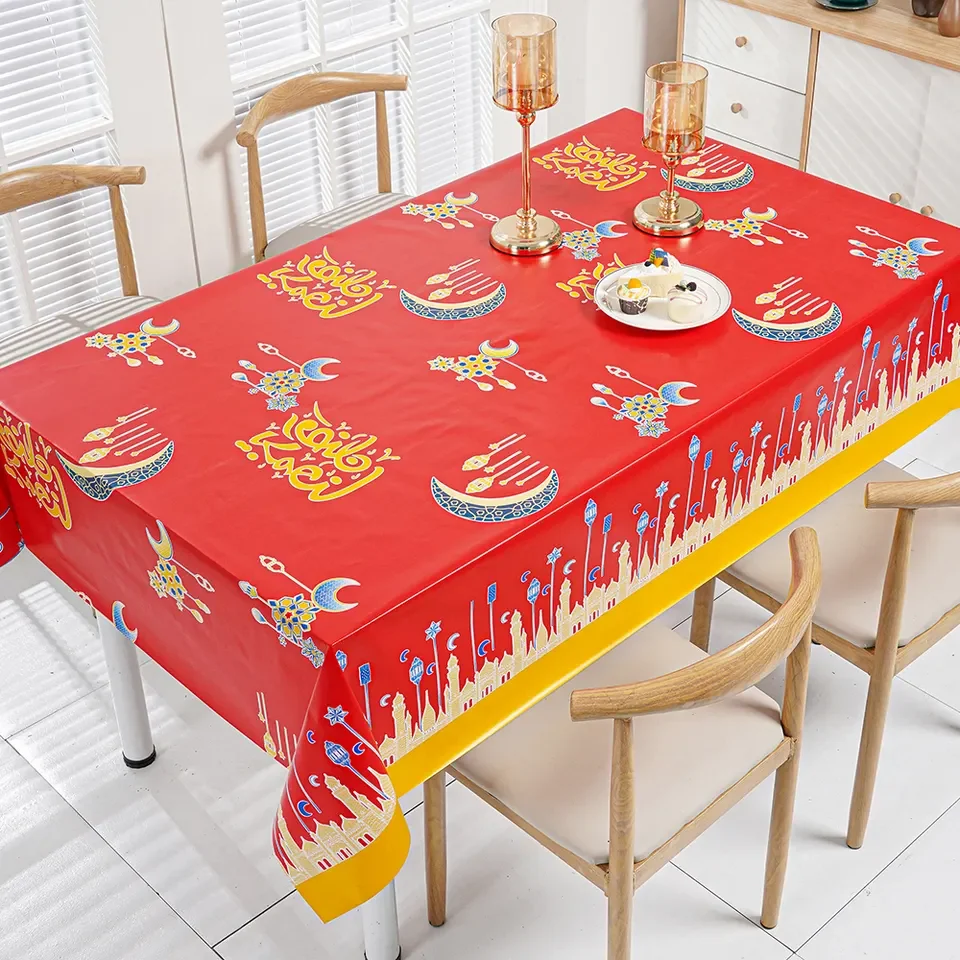 Vinyl Tablecloth Waterproof Oil-Proof PVC Table Cloth Stain-Resistant Wipeable Rectangle or Square Table Cover