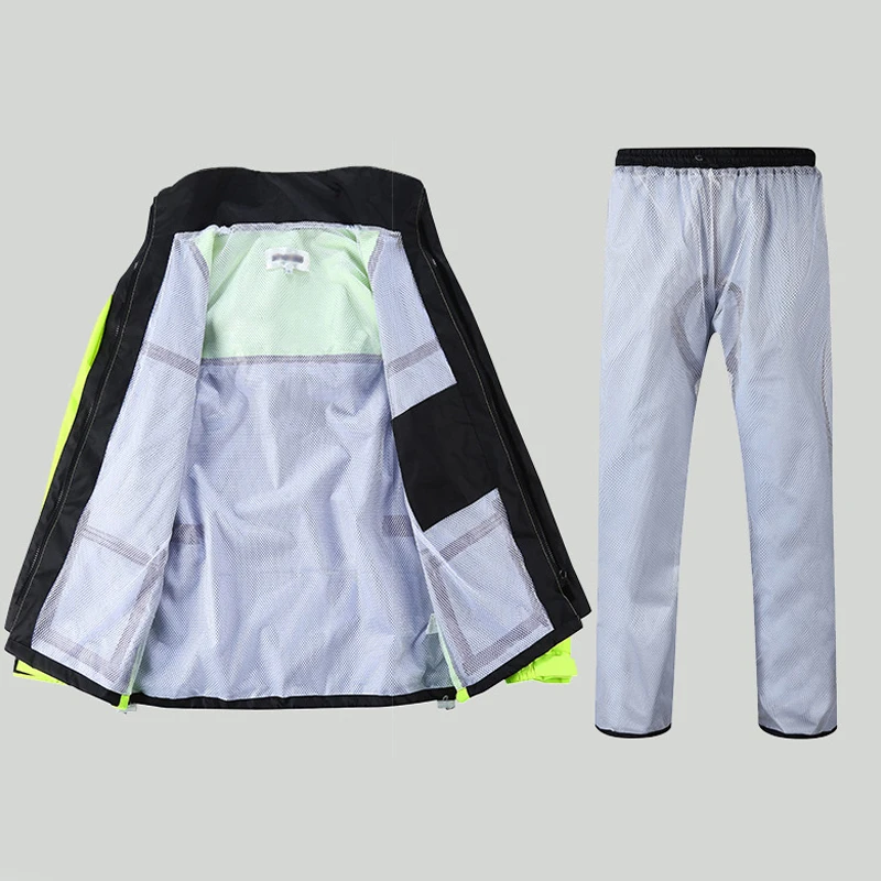 2022 Светоотражающая водонепроницаемая одежда из полиэстера для мотоцикла дождевик мужской дождевик костюмы дождевики (RWS013)