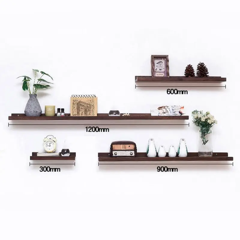 Rustic Wood Floating Shelves Wall Mounted Farmhouse Wooden Wall Shelf for Bathroom Kitchen Bedroom Living Room Set of 3