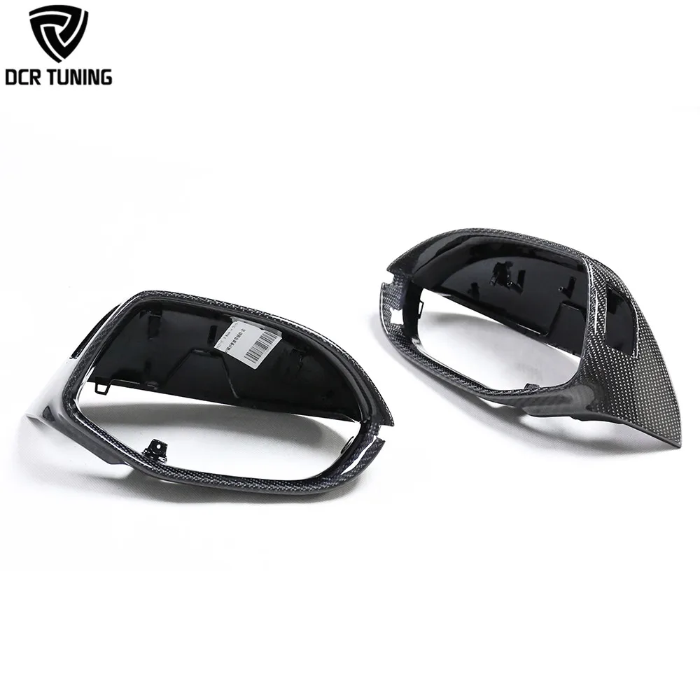 4 PCS/SET Carbon Fiber Wing Mirror Cover for Audi A7 S7 With Lane Blind Assist Auto Rearview Replace Mirror Shells 2011-2017
