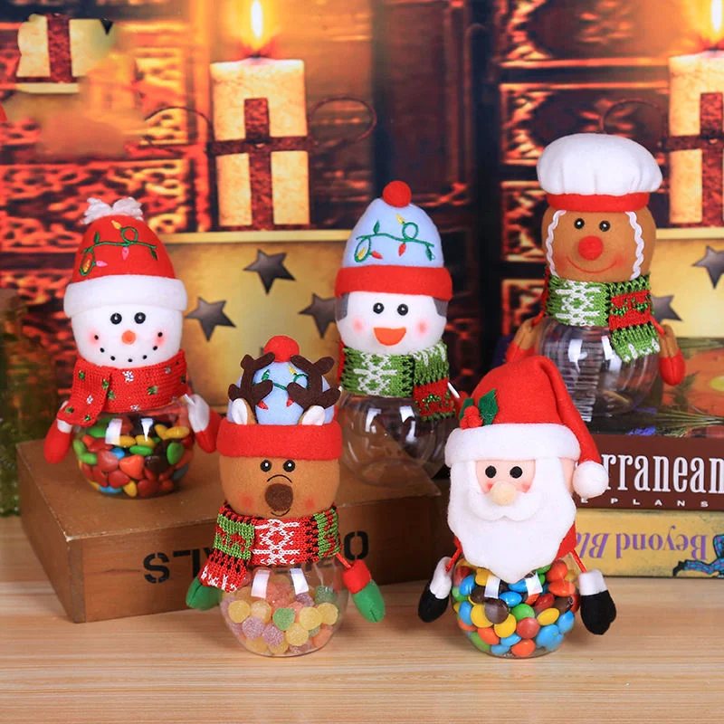 Cute Snowman Bottle For Christmas Gift Plastic Bottle 60 100 120 150 200 250 300 350 400 500 700 1000 ml Christmas Gift Jar