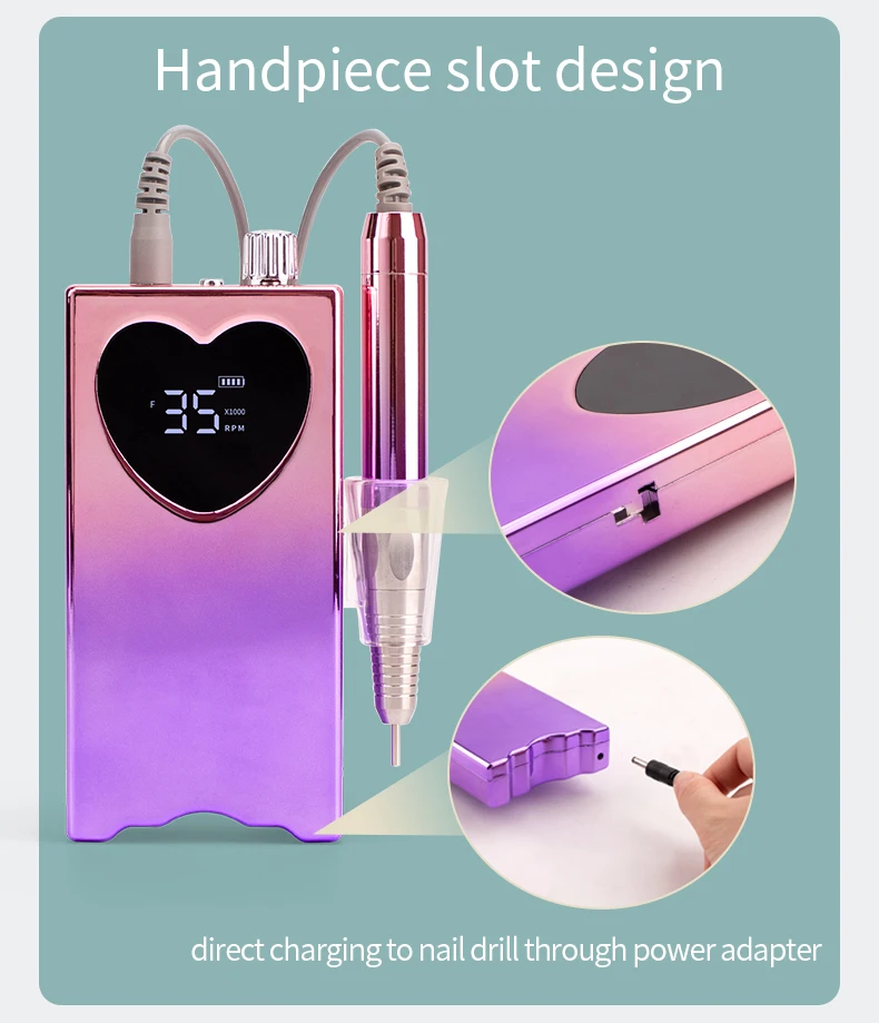 Brushless high power nail drill machine 85W low noise electric cordless drill pen Professional Nail Product for Salon