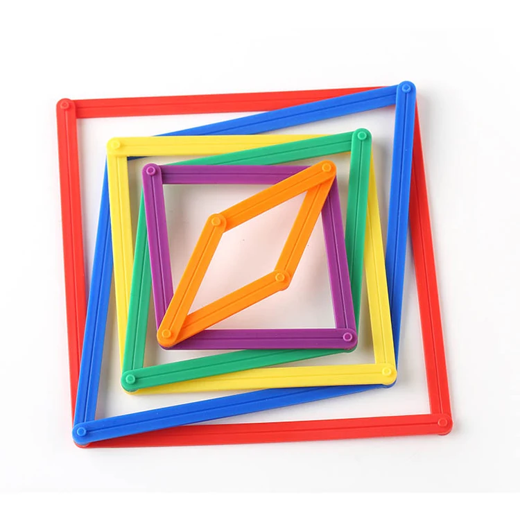 Plastic Connecting Toys Linking Strips Set of 72 Geometry Connecting Strips Learning Toys for Kids