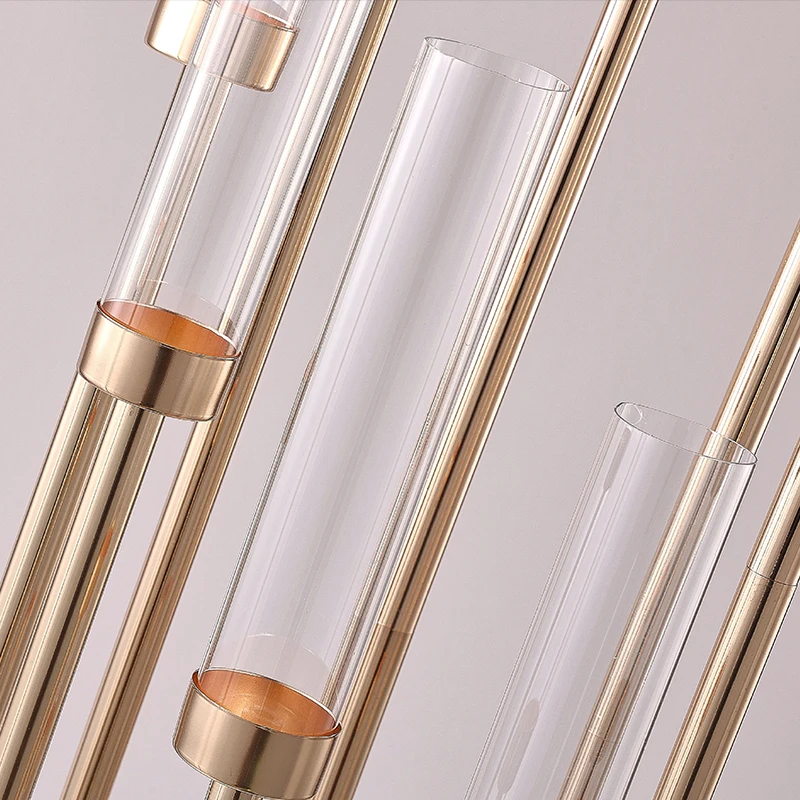 Wedding Hotel Romantic Decoration Candelabra Holder 5/8 Arm Gold Metal Candlestick