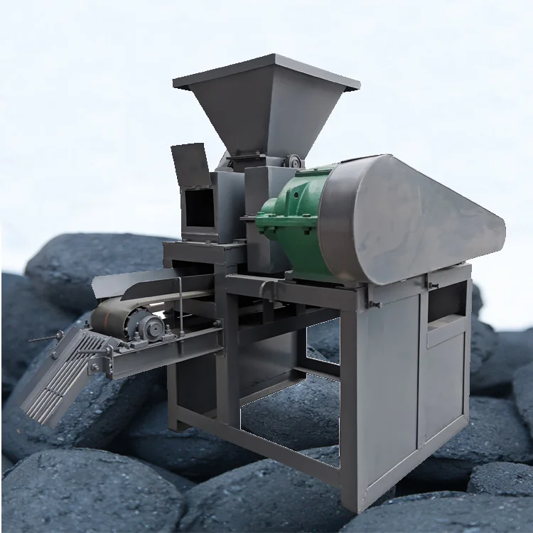 Hydraulic Roller Type Coconut Shell Charcoal Powder Ball Press Machine Pillow Shape Wood Sawdust Charcoal Making Machine