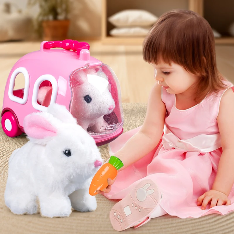 Electronic toy rabbit Robot plush toys Rabbit Can bark jump shake ears Funny stuffed animal toys For Children Birthday Gift