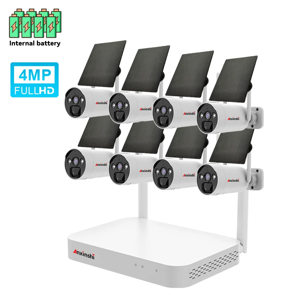 Anxinshi бренд 8CH Wifi NVR комплект с солнечной батареей камера беспроводные наборы облачным хранилищем