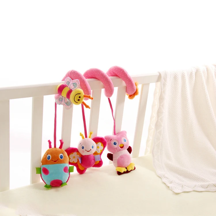 S014A EN71 Certification Sozzy Pink Musical Ladybug Activity Spiral Baby Toy