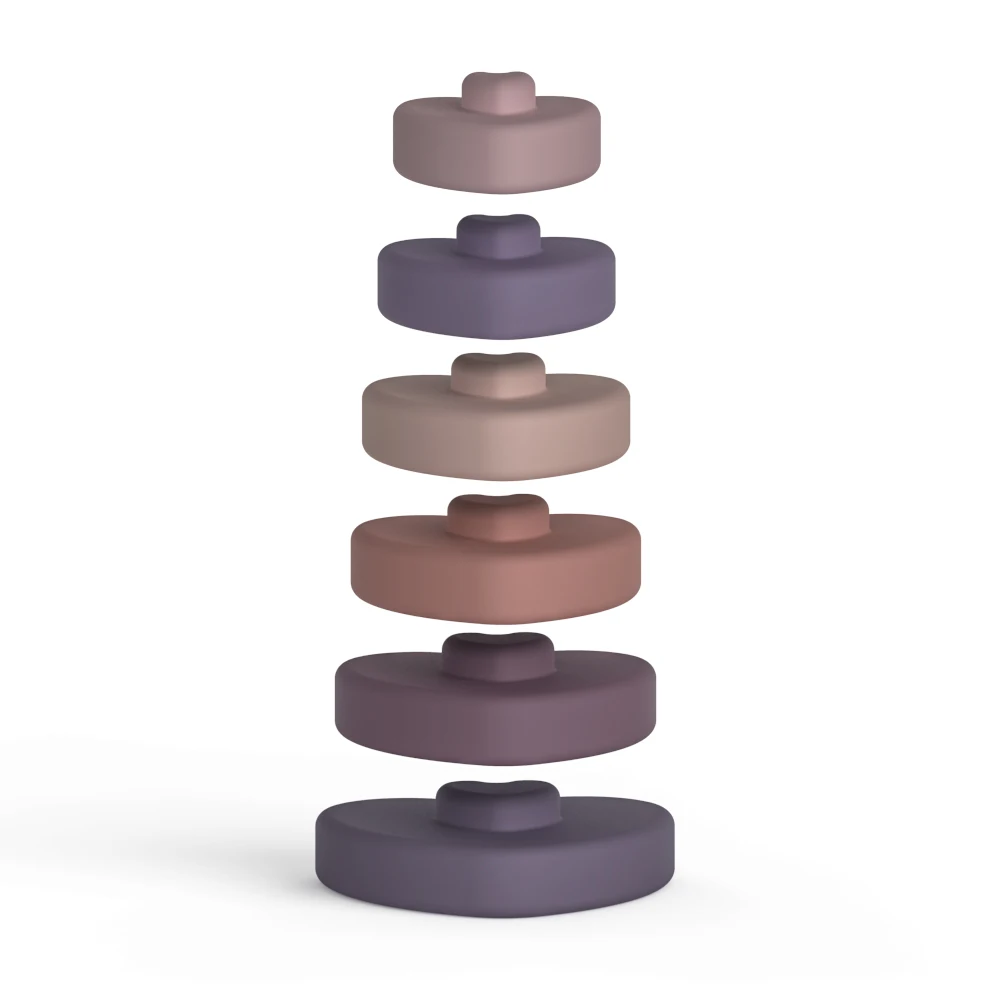 Hot selling  silicone  educational stacker teether baby silicone stacking  block toy for baby develop toys