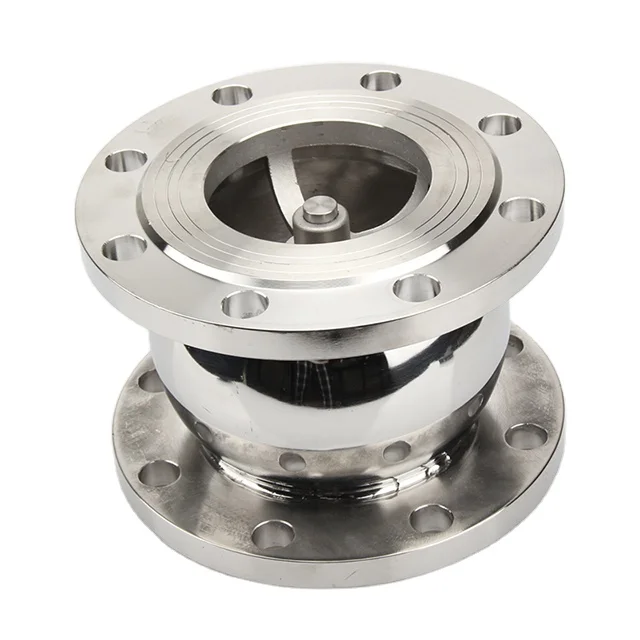 SS 304 316 Sanitary Stainless Steel One Way Non Return Flanged Ball Type Silent Check Valve