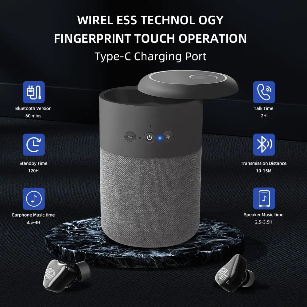 B20 9d Bass Sound BT 5.1 2 In 1 Tws Earbuds  Wireless Speaker With Earbuds Mini Speaker Headsets Headphones