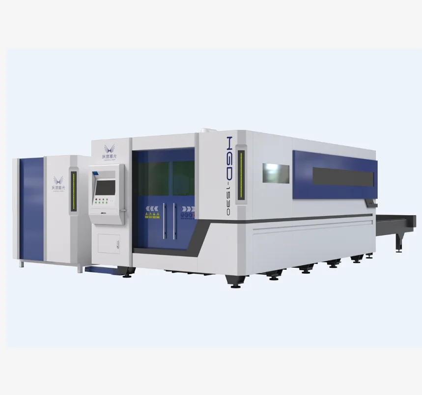 1500W  cutting metal protective cover closed fiber laser cutting machine